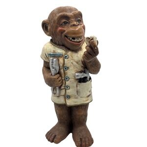 Progressive Art Products Chimpanzee Monkey Dentist Sculpture 1979 Figurine 13.5"